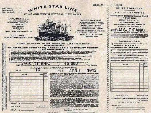 Titanic Ticket Picture