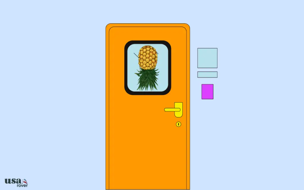 Upside Down Pineapple on Cabin Door