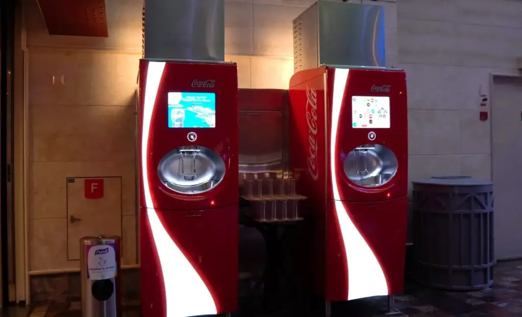 coco cola dispenser on royal caribbean